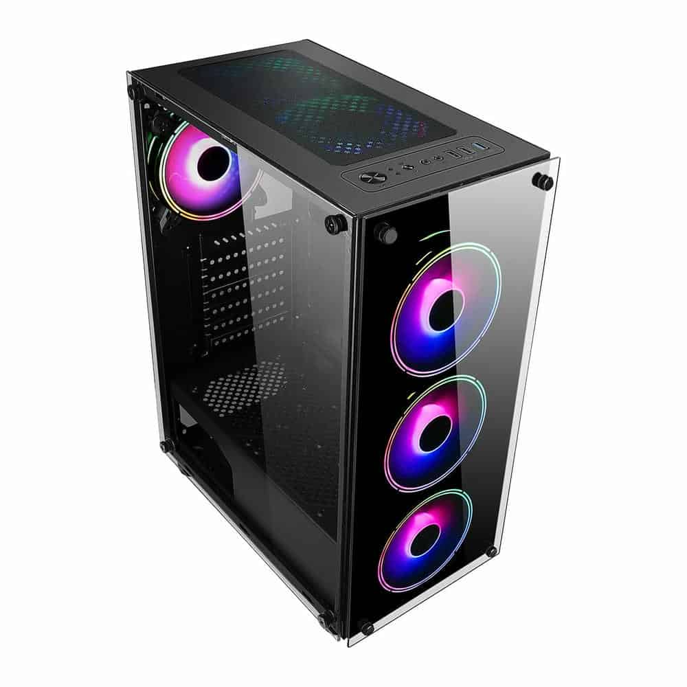 (image for) CiT Mirage F6 Black Mid Tower Tempered Glass PC Gaming Case